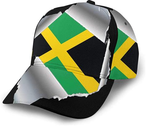 N A Torn Metal Jamaica Jamaican Flag Baseball Cap Trucker Hat Adult
