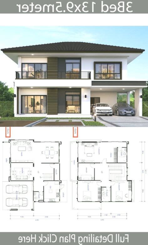 Hausplan 13x95m Mit 3 Schlafzimmern Home Design Plans House Design