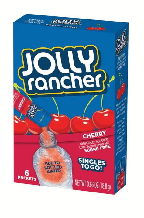 Jolly Rancher Singles To Go Drink Mix Cherry 57 Oz 6 Packets 1