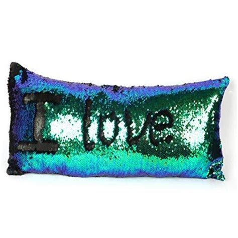 2017 New Rectangular Shape Mermaid Sequin Cushions Covers Magical Color