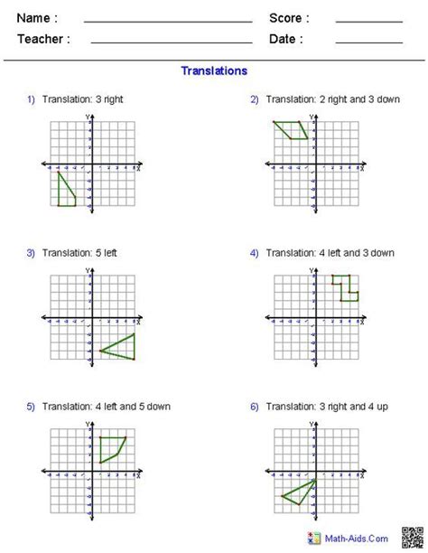 Geometry Transformations Worksheet Answer Key Thekidsworksheet