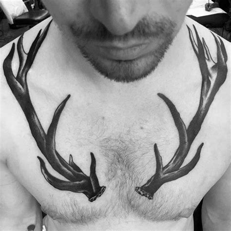 70 Antler Tattoo Designs For Men Cool Branched Horn Ink Ideas