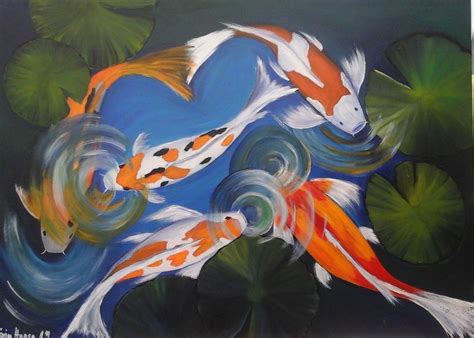 24 x 31 oder 60 x 80 cm materialien: Kois - See, Goldfisch, Plakatkunst, Braun von Karin Haase ...