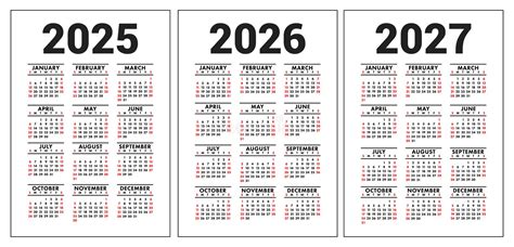 Plantilla De Calendario De Bolsillo De 2025 En Estilo Estrictamente