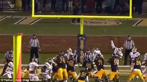 kent state kicker april gross kicks extra point in game daily mail online