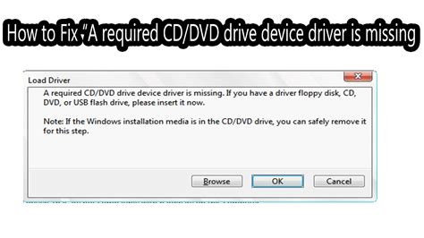 How To Fix “a Required Cddvd Drive Device Driver Is Missing” Occurred