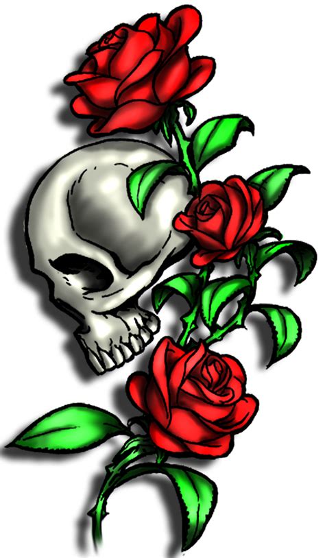 Skull With Roses 2 By Xkornsfreakx On Deviantart