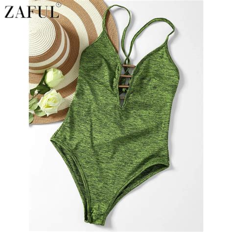 zaful 2017 women sexy hollow out one piece swimwear backless lace up monokini swimsuit bandage