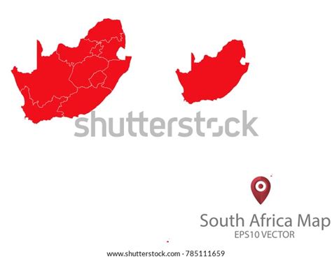 Couple Set Mapred Map South Africavector Stock Vector Royalty Free