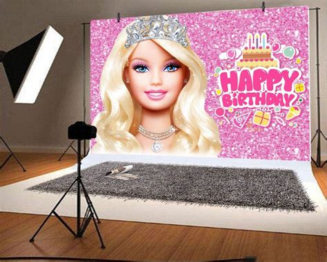Barbie Feliz Cumpleaños Telón De Fondo Fiesta De Cumpleaños Etsy México