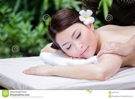 Beautiful Asian Woman Doing Spa Massage Stock Image Image Of Care
