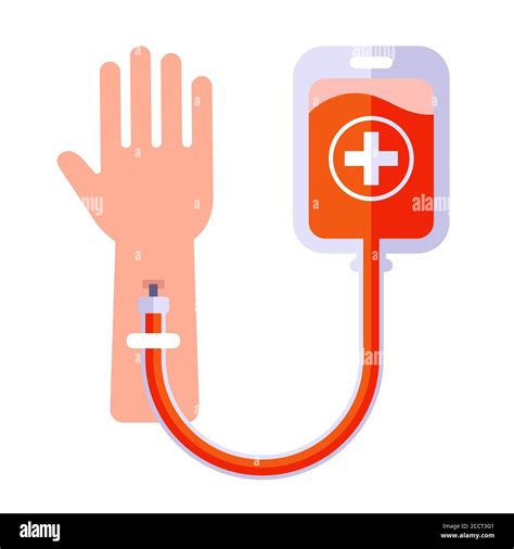 Human Blood Transfusion Icon Make An Injection In The Arm Flat Vector