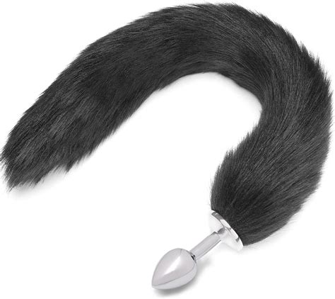 Akstore Fox Tail Anal Butt Plug Sex Toys For Cospaly Black