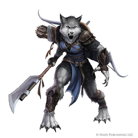 Pathfinder Silverblood Female Werewolf By Willobrien Fantasy Races