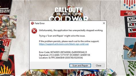 Call Of Duty Black Ops Cold War код ошибки a