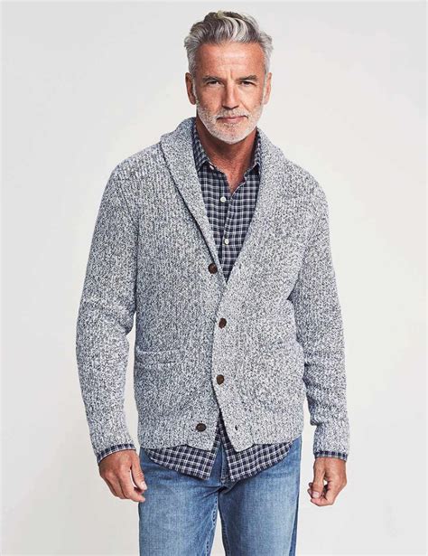 Marled Cotton Cardigan Light Gray Rag In 2021 Mens Outfits Older