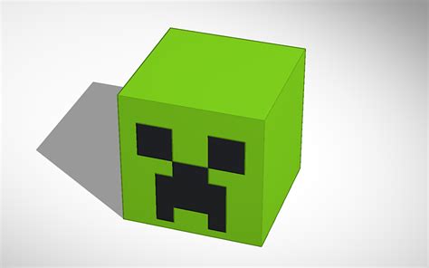 3d Design Creeper Head Minecraft Tinkercad