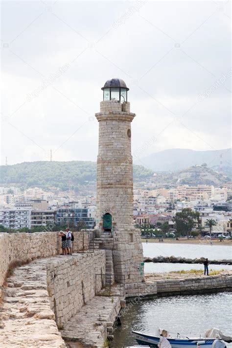 Lighthouse Of Rethymno Crete Greece Stock Editorial