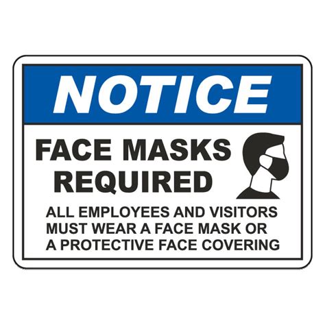 Notice Face Mask Required Sign 14x10 Acme Display