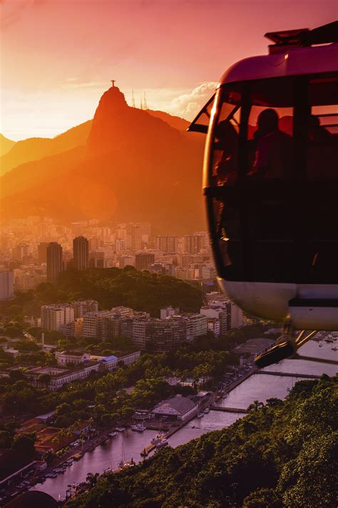 Sunset On Sugar Loaf Mountain Rio De Janeiro Brazil Travel