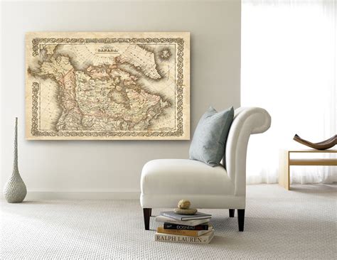 Map Of Canada 1855 Canadian Map Vintage Canada Map Restoration Etsy