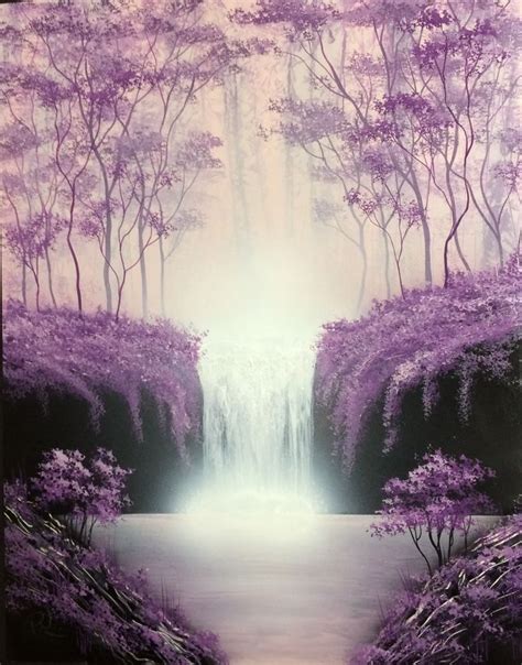 Purple Waterfall Purple Painting Waterfall Paintings Abstract