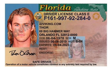 Florida Driver License Psd Id Card Template Drivers License Card