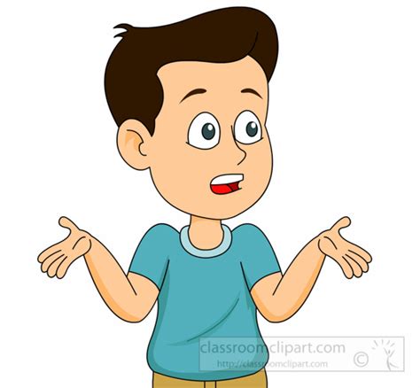 Facial Expressions Clipart Boy With Confused Expression Hands Out
