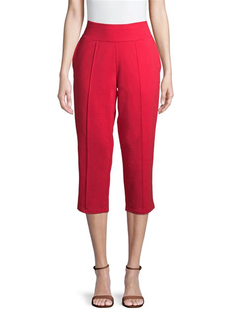 Time And Tru Time And Tru Womens Knit Pull On Capri Pants Walmart