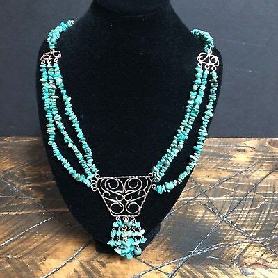 Jay King DTR Sterling Silver Turquoise Chip Multi Strand Necklace W