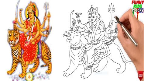 Easy Drawing Durga Puja Coloring Pages For Kids How To Draw Durga