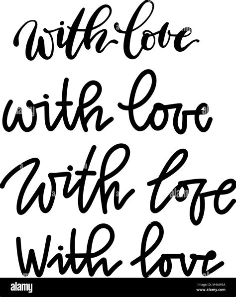 Set Of Calligraphic Inscriptions With Love Lettering Vector Isolated