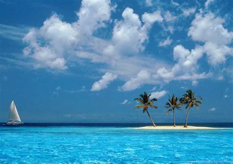 Ocean Sky Palm Boat Tropical Windows Xp Islands Island Hd Desktop