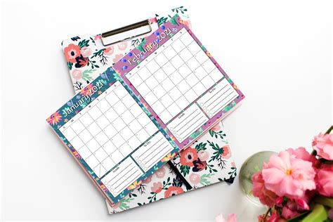 Free Printable 2021 Floral Calendar Paper Trail Desig