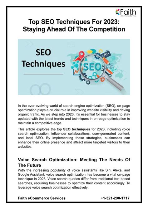 Ppt Top Seo Techniques For Staying Ahead Of The Competition