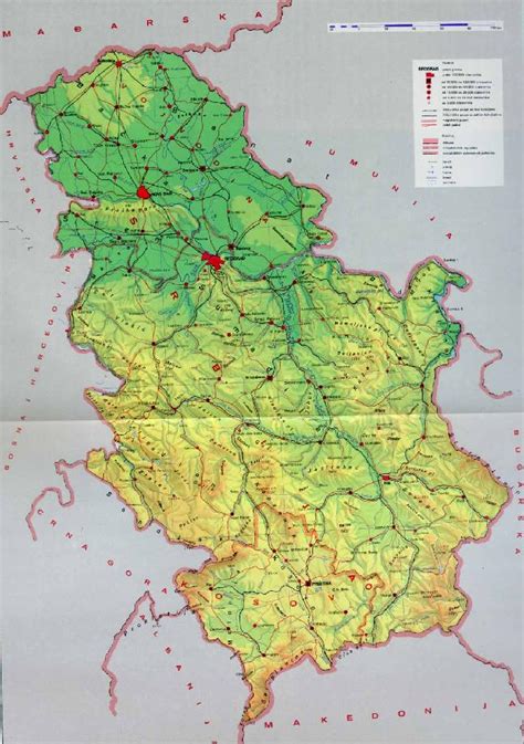 Geografska Karta Srbije Sa Nadmorskim Visinama Superjoden