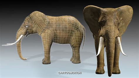 3d Model Elephant Two Elephants Vr Ar Low Poly Cgtrader