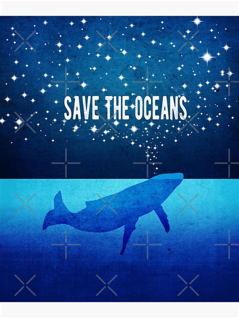 Save The Oceans Star Spouting Whale Poster For Sale By Jitterfly