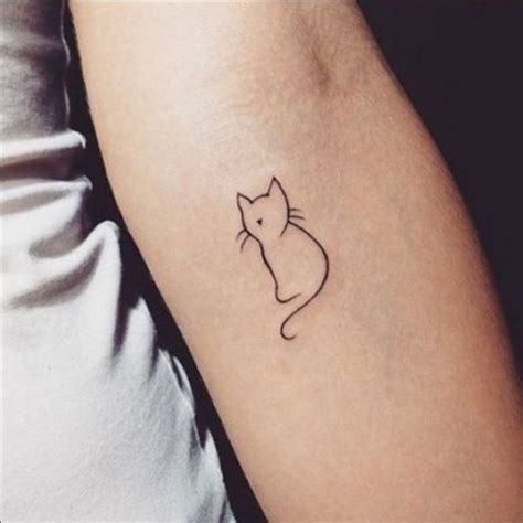 One Line Little Cat Tattoo Picturestattoo Pictures
