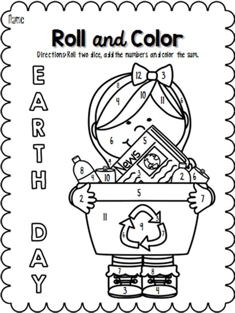 Earth day tree coloring pages for kids printable free. Roll and Color: April | Earth day coloring pages, Earth ...