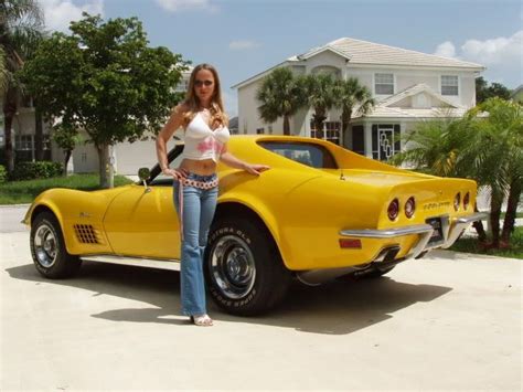 ladies posing with cars corvette sexy cars classic cars