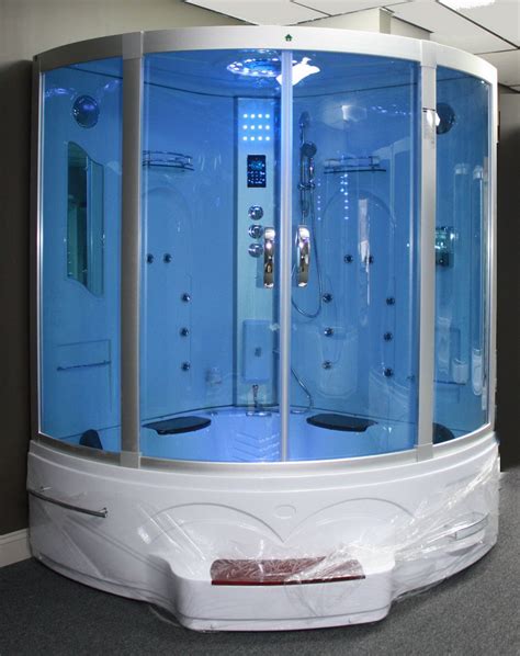 Designer whirlpool bath steam shower enclosure combination cubicle tub jets taps. Installing Jetted Bathtub | Shower cabin, Steam shower ...