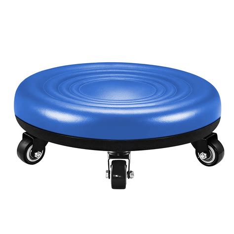 Buy Lanstics Low Roller Seat Wheel Stool Chair PU Leather Rolling Stool