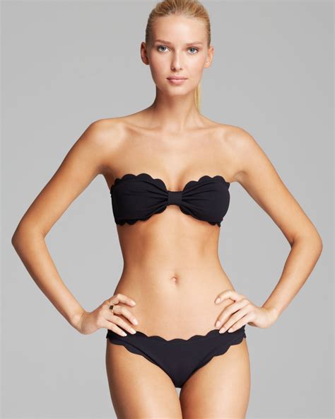 Lyst Marysia Swim Antibes Scalloped Bandeau Bikini Set In Black
