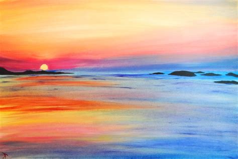Sunset Painting Watercolor At PaintingValley Com Explore Collection