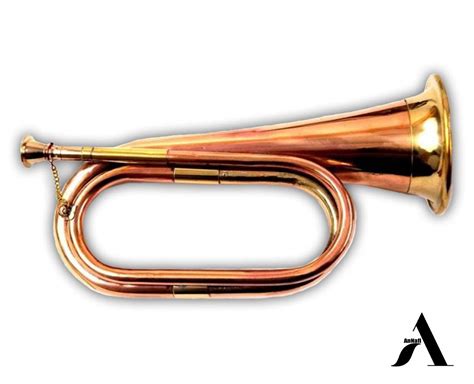Solid Copper And Brass Bugle Us Military Cavalry