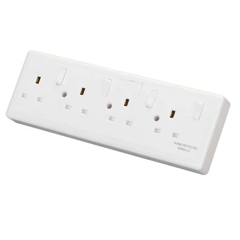 Eterna 13a 1 Or 2 Gang To 4 Gang Switched Converter Socket White
