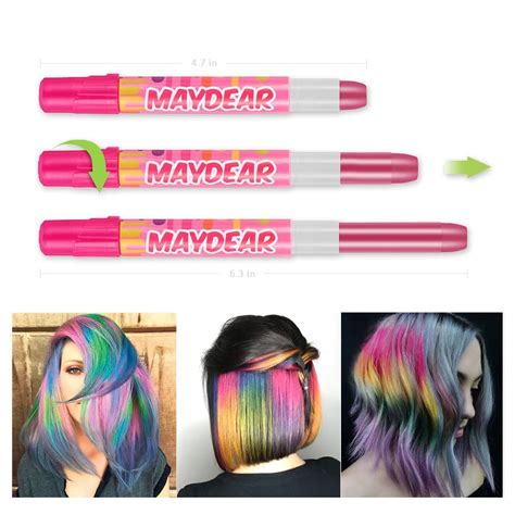 Maydear Hair Chalk Pens 12 Colors Temporary Hair Color For Hair Dye