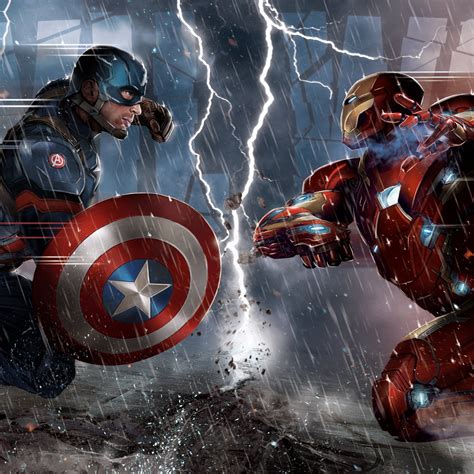 2048x2048 Captain America Vs Iron Man Comic 5k Ipad Air Hd 4k