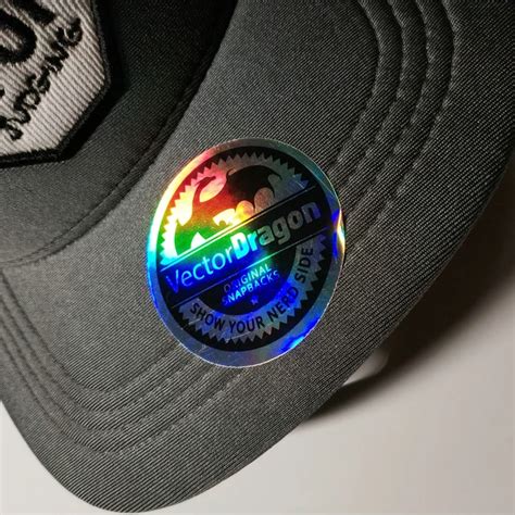 Custom 3d Rainbow Color Silver Hologram Sticker For Snapback Cap Hat